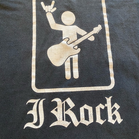 Urban Pipeline Vintage Kids I ROCK Long Sleeve Black Tee Shirt / Unisex M - Picture 2 of 8